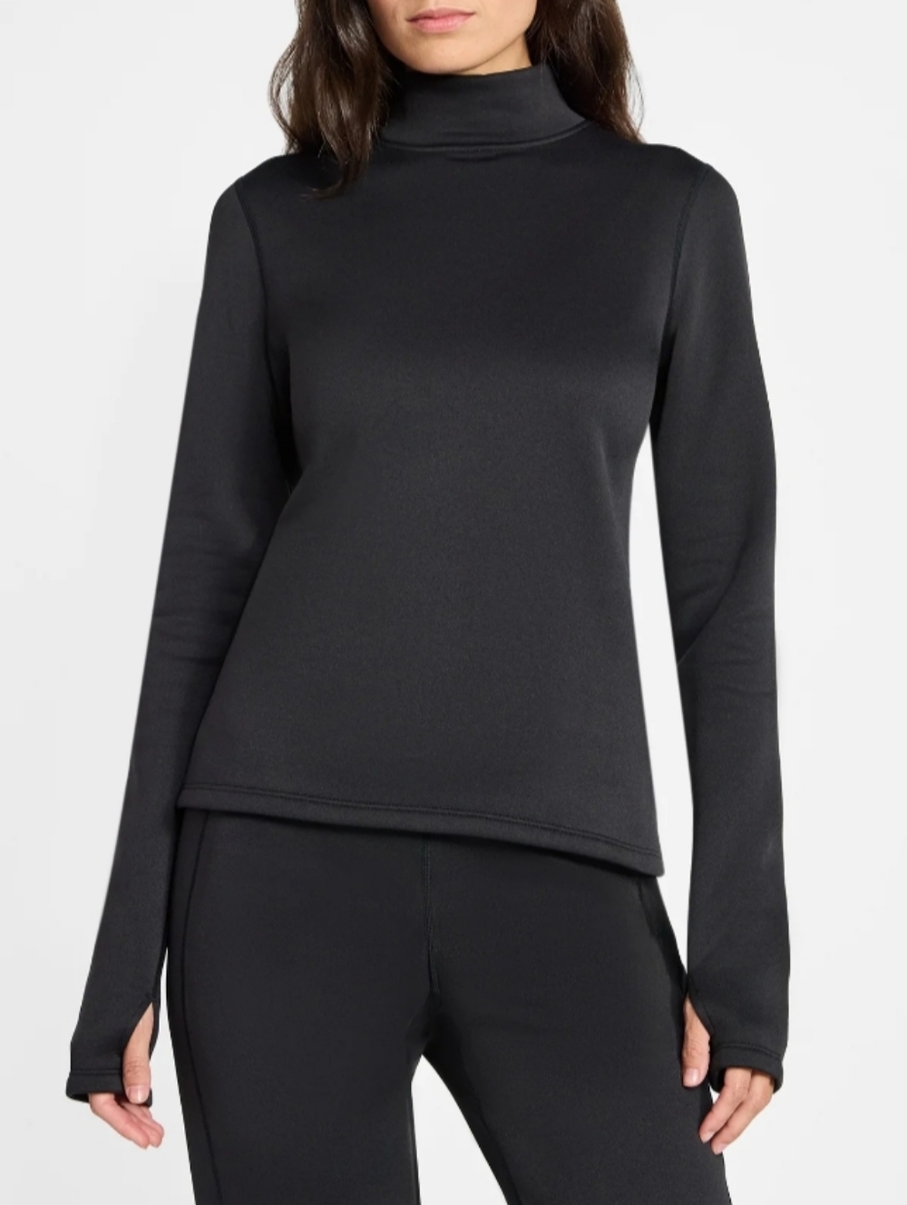 Ozark Trail Women's Size XXL (20) Warmest Thermal Fleece Mock Neck Top NWT Black